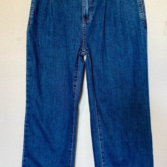 Retro Pleated Blue Jean Sz Large Classic Cut - Picture 1 of 6